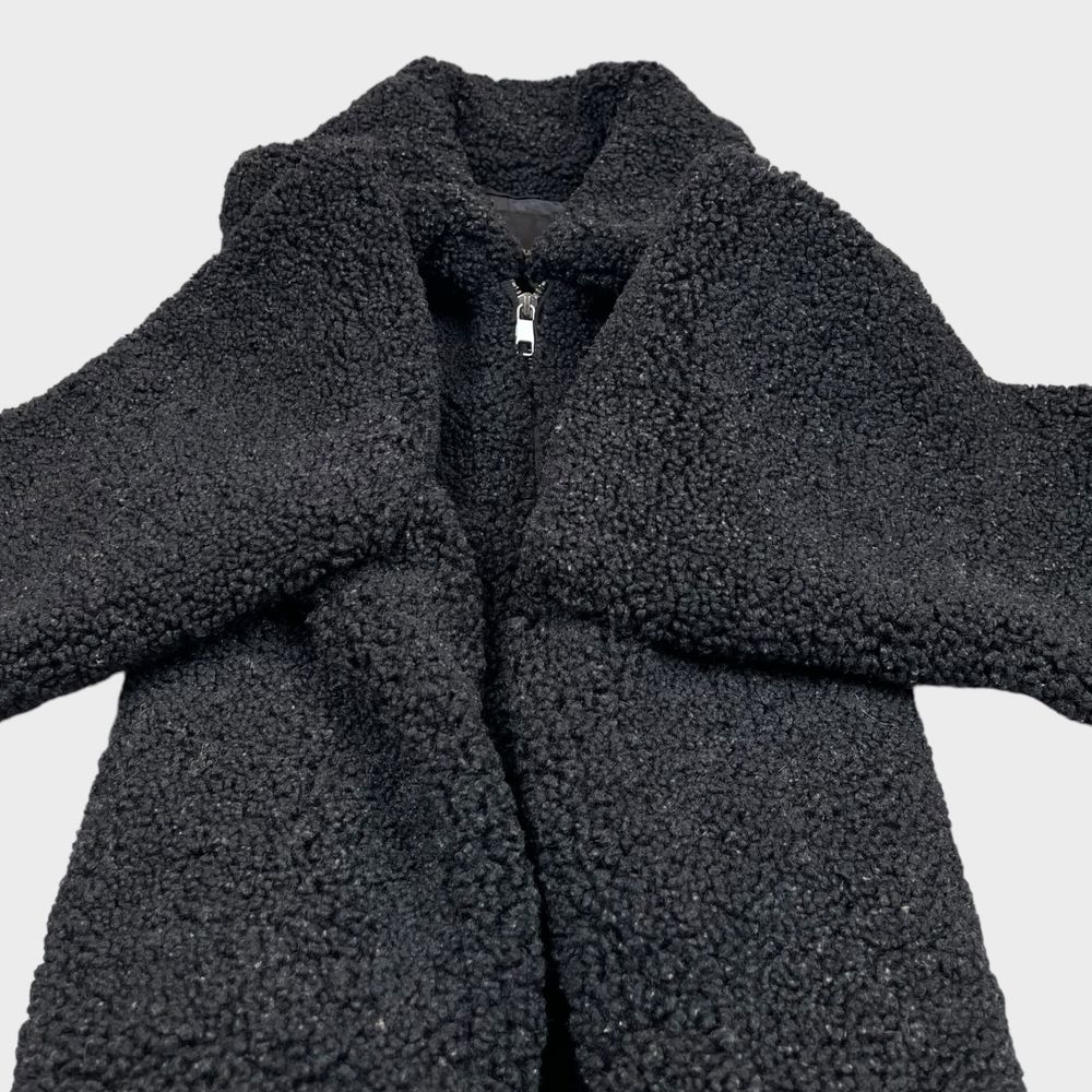 Banana Republic Full Zip Sherpa Bomber Jacket in Black Women's Size XL - Picture 7 of 14